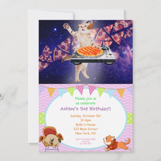 DJ Cat Platenspeler Mixer Kaart (Voorkant)