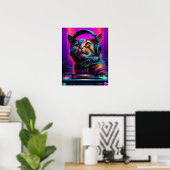 Dj cat poster (Thuiskantoor)