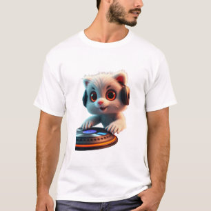DJ Cat - Schattigee kitten met hoofdtelefoon Spinn T-shirt