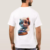 DJ Cat - Schattigee kitten met hoofdtelefoon Spinn T-shirt (Achterkant)