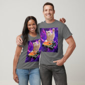 DJ Cat Shirt Cat DJ Pizza EDM Muziek Schattige Wit (Unisex)