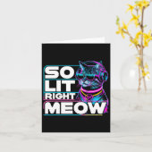 DJ Cat So Lit Right Meow EDM Techno Rave Party Fes Kaart (Gele Bloem)