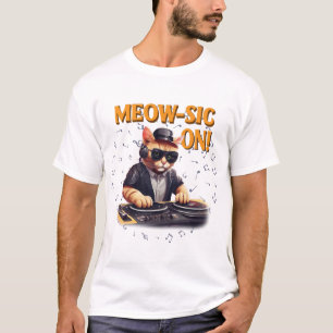 DJ Cat T-shirt Cat gitaar Shirt spelen Grappige