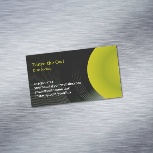 DJ CD Achtergrond Magnetisch Visitekaartje (Voorbeeld)