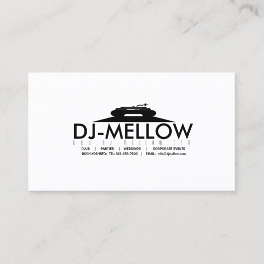 DJ CD PLATENSPELER VISITEKAARTJE (Voorkant)