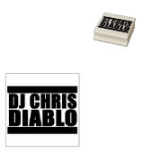 DJ CHRIS DIABLO LOGO RUBBER STEMPEL MEDIUM (Gestempeld)