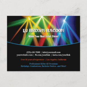 DJ Club Music Uplighting Briefkaart