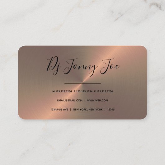 DJ Controller 2020 - Koper Faux Visitekaartje (Achterkant)