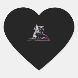 DJ Controller Cat - Grappige DJ Cat Hart Sticker