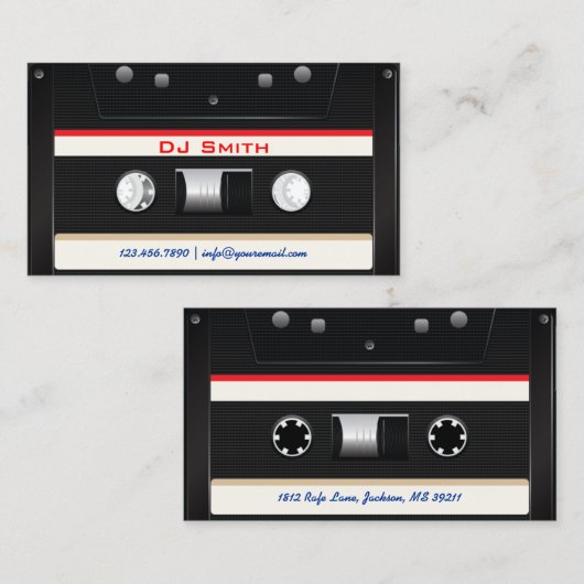 DJ Cool Black Cassettebandje Visitekaartje (Voorkant / Achterkant)