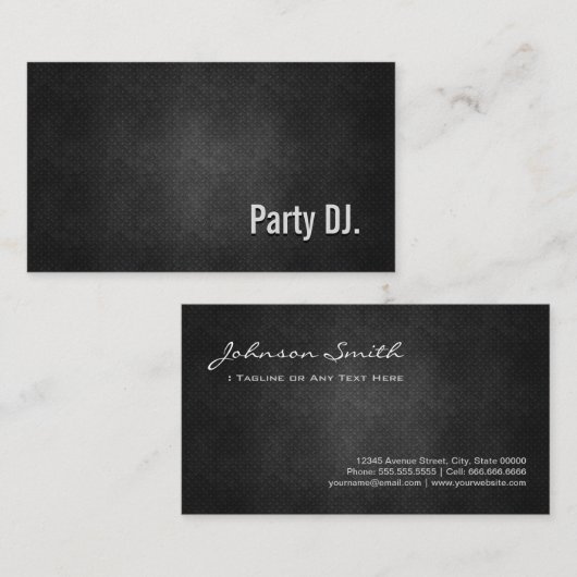 DJ Cool Black Metal Simpliciet Visitekaartje (Voorkant / Achterkant)