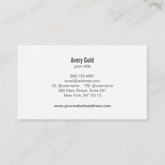 DJ Cool Modern Gold Circle Visitekaartje (Achterkant)