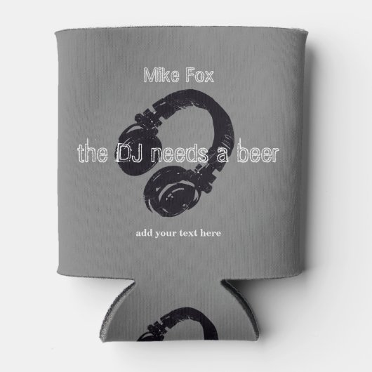 DJ Custom koelbox met een hoofdtelefoon Blikjeskoeler (Voorkant)