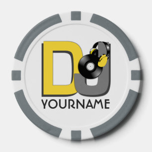 DJ custom monogram poker chips