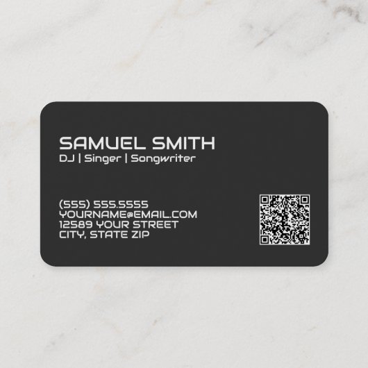 DJ Custom QR Code Premium Contactkaartje (Achterkant)