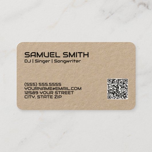 DJ Custom QR Code Visitekaartje (Achterkant)