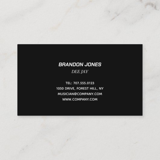 DJ Custom Visitekaartje (Achterkant)