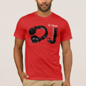DJ d.j. Muziek HeadPhone T-shirt (Voorkant)