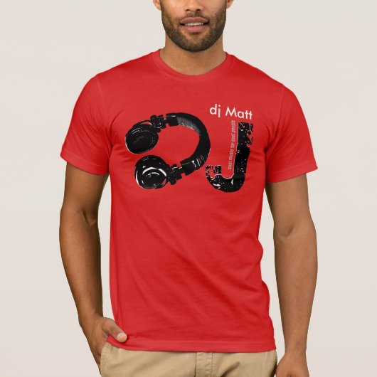 DJ d.j. Muziek HeadPhone T-shirt (Voorkant)