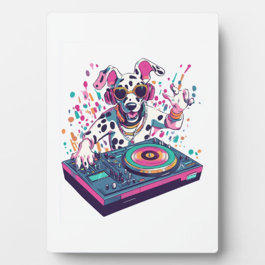 DJ Dalmatian � EDM Rave Feest Hond Fotoplaat (voorkant)