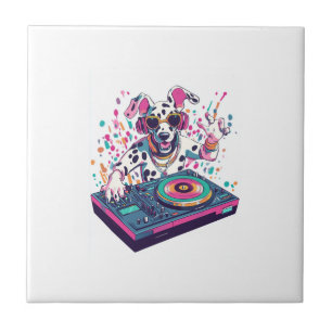 DJ Dalmatiër EDM Rave Feest Hond Tegeltje