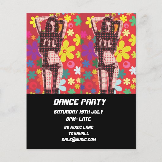 DJ Dance Party Nightclub disco retro Flyer (Voorkant)