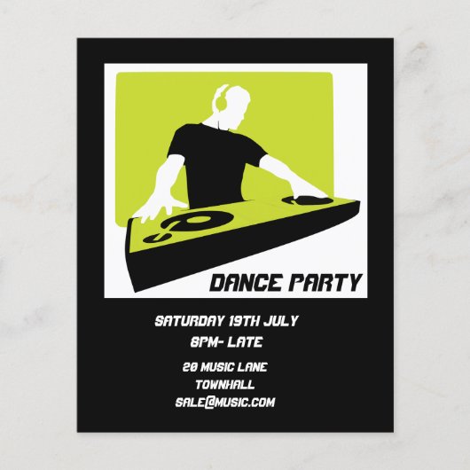 DJ Dance Party Retro Nightclub disco Flyer (Voorkant)