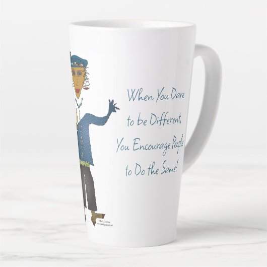 'DJ' - Dare to be Different Latte Mok (Rechterhoek)