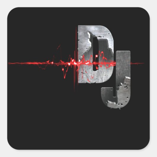 DJ De muziek voelen Vierkante Sticker (Voorkant)