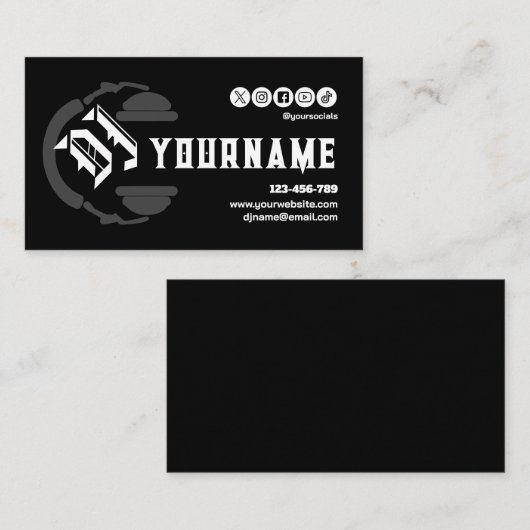 DJ Deejay Disc Jockey Business Card Visitekaartje (Voorkant / Achterkant)