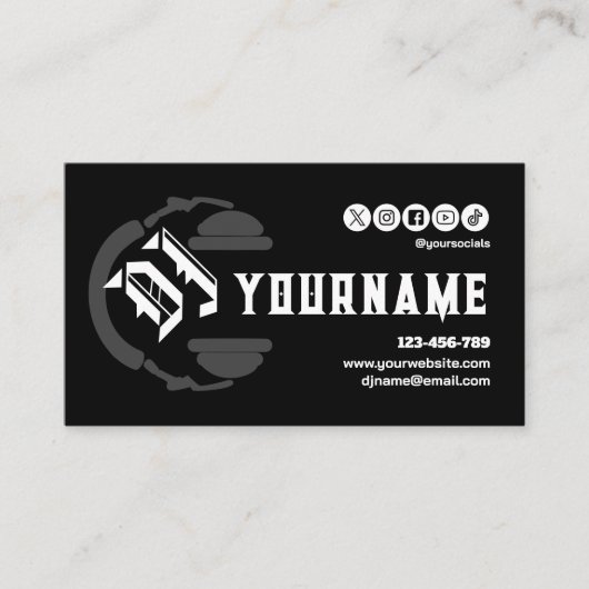 DJ Deejay Disc Jockey Business Card Visitekaartje (Voorkant)