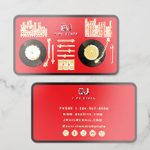 DJ Deejay Draaitafel Record Rood Metaalachtig Goud