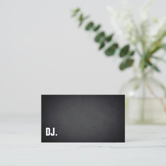 DJ Deejay Modern Minimalist Black Professional Visitekaartje (Staand voorkant)