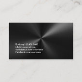 DJ Deejay Monogram Trendy Black Metal Visitekaartje (Achterkant)