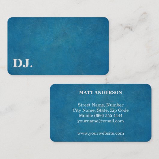 DJ Deejay Professional Bold Text Cool Modern Visitekaartje (Voorkant / Achterkant)