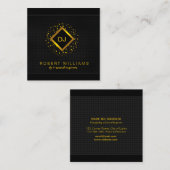 DJ Deejay Professional Gold Faux-muziekdocent Vierkante Visitekaartje (Voorkant / Achterkant)