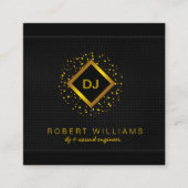 DJ Deejay Professional Gold Faux-muziekdocent Vierkante Visitekaartje (Voorkant)