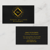 DJ Deejay Professional Gold Faux-muziekdocent Visitekaartje (Voorkant / Achterkant)