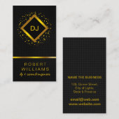 DJ Deejay Professional Gold Faux-muziekdocent Visitekaartje (Voorkant / Achterkant)