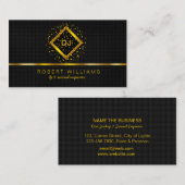 DJ Deejay Professional Gold Faux-muziekdocent Visitekaartje (Voorkant / Achterkant)