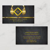 DJ Deejay Professional Headphone Gold Faux-muziek Visitekaartje (Voorkant / Achterkant)