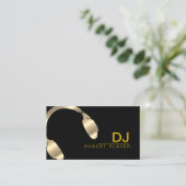 DJ Deejay Professional Headphone Gold Faux-muziek Visitekaartje (Staand voorkant)
