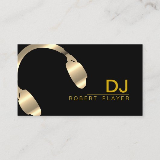 DJ Deejay Professional Headphone Gold Faux-muziek Visitekaartje (Voorkant)