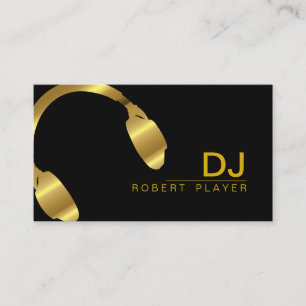 DJ Deejay Professional Headphone Gold Music Visitekaartje