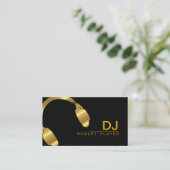 DJ Deejay Professional Headphone Gold Music Visitekaartje (Staand voorkant)