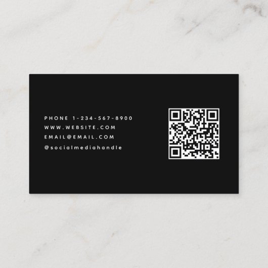 DJ Deejay Retro Vinyl Record QR-code Visitekaartje (Achterkant)