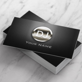 DJ Deejay Steel Monogram Modern Metal Visitekaartje