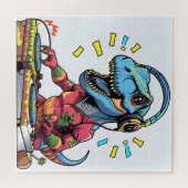 DJ Dino Party Art Puzzel (Horizontaal)