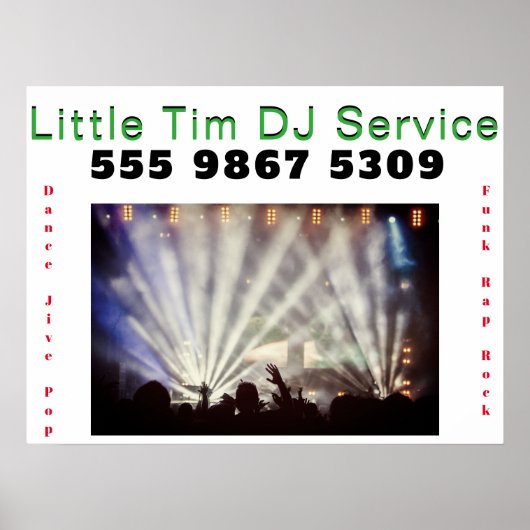 DJ Disc Jockey Elektronisch Huwelijksfototemplate  Poster (Voorkant)