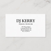 DJ Disc Jockey Elektronisch Visitekaartje (Achterkant)